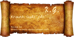 Krauth Győző névjegykártya